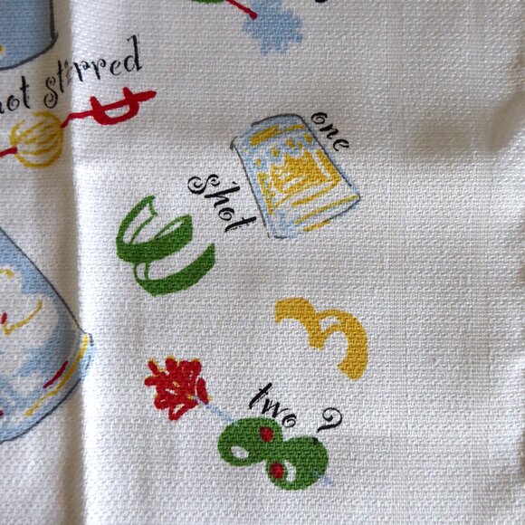 NEW CECIL SAYDAH COCKTAIL BAR TOWEL NAPKIN COASTER MARTINI SHAKER SET (NEW) - Picture 7 of 10